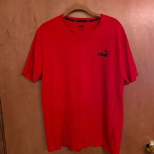 Red Puma v-neck t-shirt size XL